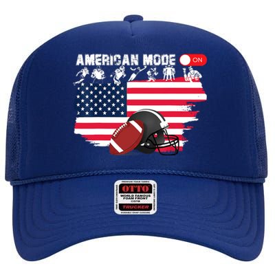 American Mode ON, American Football High Crown Mesh Back Trucker Hat