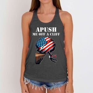 Apush Me Off A Cliff 2024 Ap Us History Women's Knotted Racerback Tank