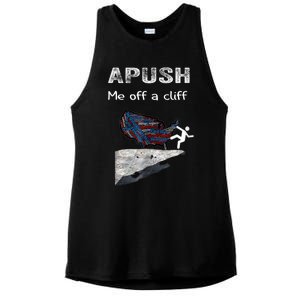 APUSH Me Off A Cliff Funny AP US History Ladies PosiCharge Tri-Blend Wicking Tank