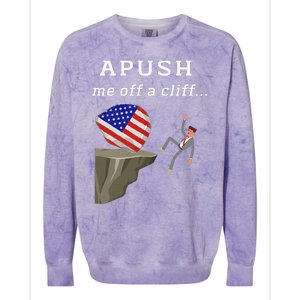 Apush Me Off A Cliff 2024 Ap Exam For Students Colorblast Crewneck Sweatshirt