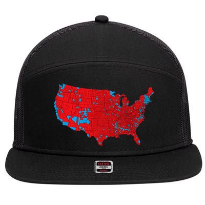 Accurate Map Of 2024 Election Results 7 Panel Mesh Trucker Snapback Hat