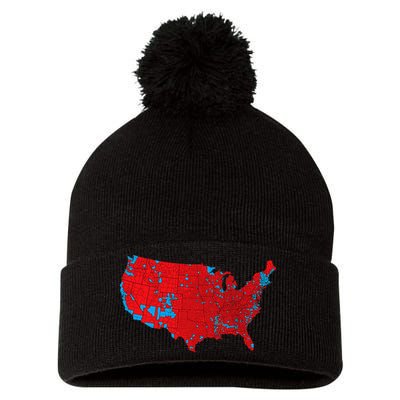 Accurate Map Of 2024 Election Results Pom Pom 12in Knit Beanie