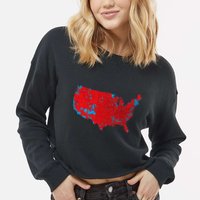 Accurate Map Of 2024 Election Results Cropped Pullover Crew