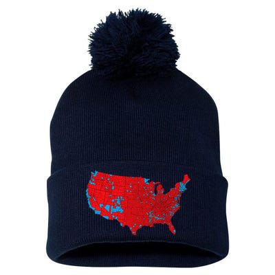 Accurate Map Of 2024 Election Results Pom Pom 12in Knit Beanie