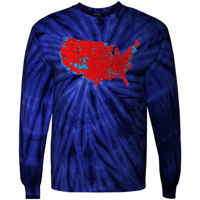 Accurate Map Of 2024 Election Results Tie-Dye Long Sleeve Shirt