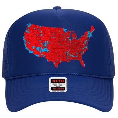 Accurate Map Of 2024 Election Results High Crown Mesh Back Trucker Hat