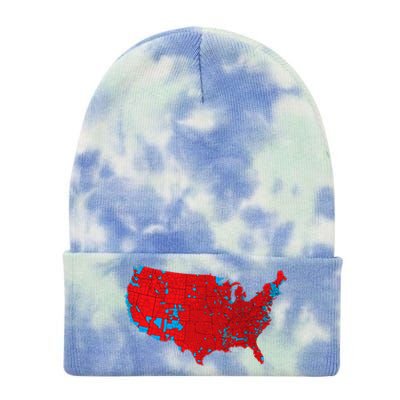 Accurate Map Of 2024 Election Results Tie Dye 12in Knit Beanie