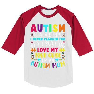 Autism Mom Outfit Autism Awareness Cute Autism Is A Journey Kids Colorblock Raglan Jersey