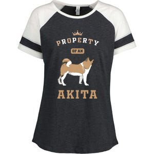 Akita Mom Or Akita Dad For Japanese Akita Or American Akita Enza Ladies Jersey Colorblock Tee