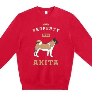 Akita Mom Or Akita Dad For Japanese Akita Or American Akita Premium Crewneck Sweatshirt