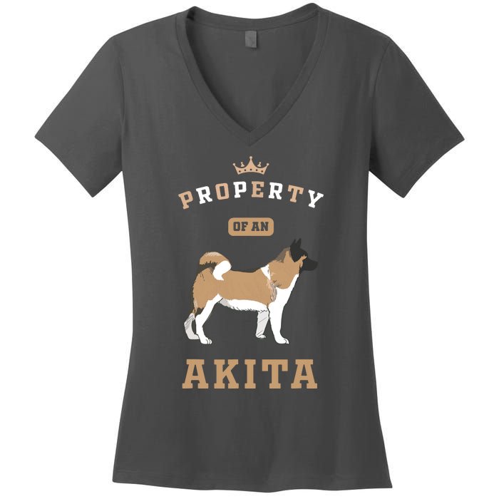 Akita Mom Or Akita Dad For Japanese Akita Or American Akita Women's V-Neck T-Shirt