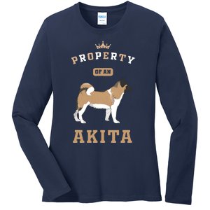 Akita Mom Or Akita Dad For Japanese Akita Or American Akita Ladies Long Sleeve Shirt