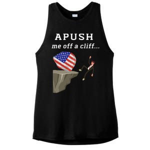 Apush Me Off A Cliff 2024 Ap Exam For Students Funny Trendy Ladies PosiCharge Tri-Blend Wicking Tank