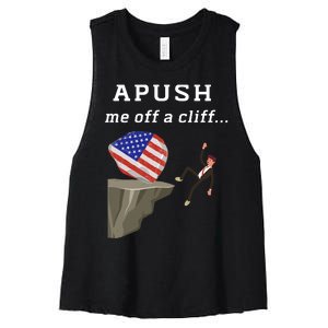 Apush Me Off A Cliff 2024 Ap Exam For Students Funny Trendy Women's Racerback Cropped Tank