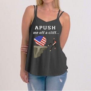 Apush Me Off A Cliff 2024 Ap Exam For Students Funny Trendy Women's Strappy Tank