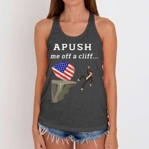 Apush Me Off A Cliff 2024 Ap Exam For Students Funny Trendy Women's Knotted Racerback Tank