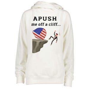 Apush Me Off A Cliff 2024 Ap Exam For Students Funny Trendy Womens Funnel Neck Pullover Hood