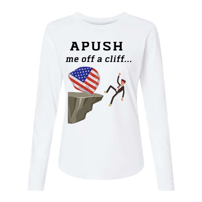 Apush Me Off A Cliff 2024 Ap Exam For Students Funny Trendy Womens Cotton Relaxed Long Sleeve T-Shirt