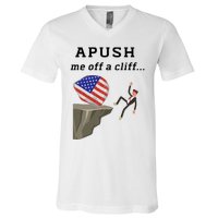 Apush Me Off A Cliff 2024 Ap Exam For Students Funny Trendy V-Neck T-Shirt