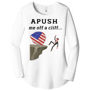 Apush Me Off A Cliff 2024 Ap Exam For Students Funny Trendy Women's Perfect Tri Tunic Long Sleeve Shirt