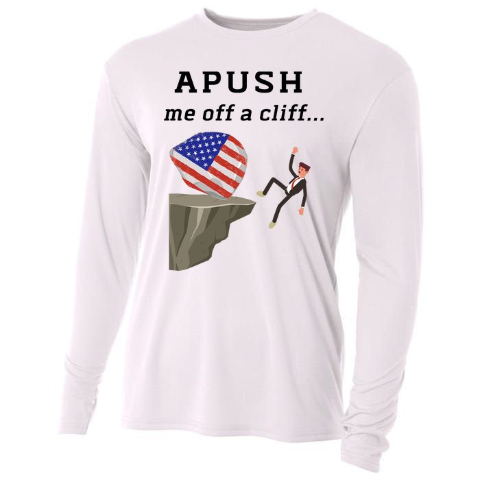 Apush Me Off A Cliff 2024 Ap Exam For Students Funny Trendy Cooling Performance Long Sleeve Crew