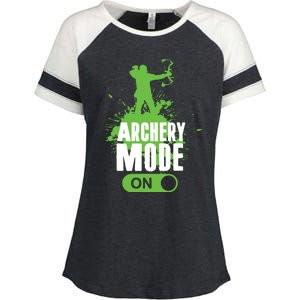 Archery Mode On Cool Hunting Bow Arrow Men Archer Gift Enza Ladies Jersey Colorblock Tee