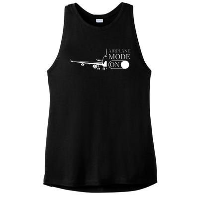 Airplane Mode On Ladies PosiCharge Tri-Blend Wicking Tank