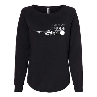 Airplane Mode On Womens California Wash Sweatshirt