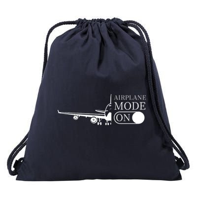 Airplane Mode On Drawstring Bag