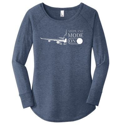 Airplane Mode On Women's Perfect Tri Tunic Long Sleeve Shirt