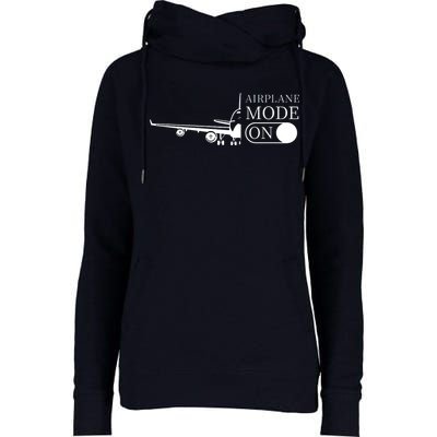 Airplane Mode On Womens Funnel Neck Pullover Hood