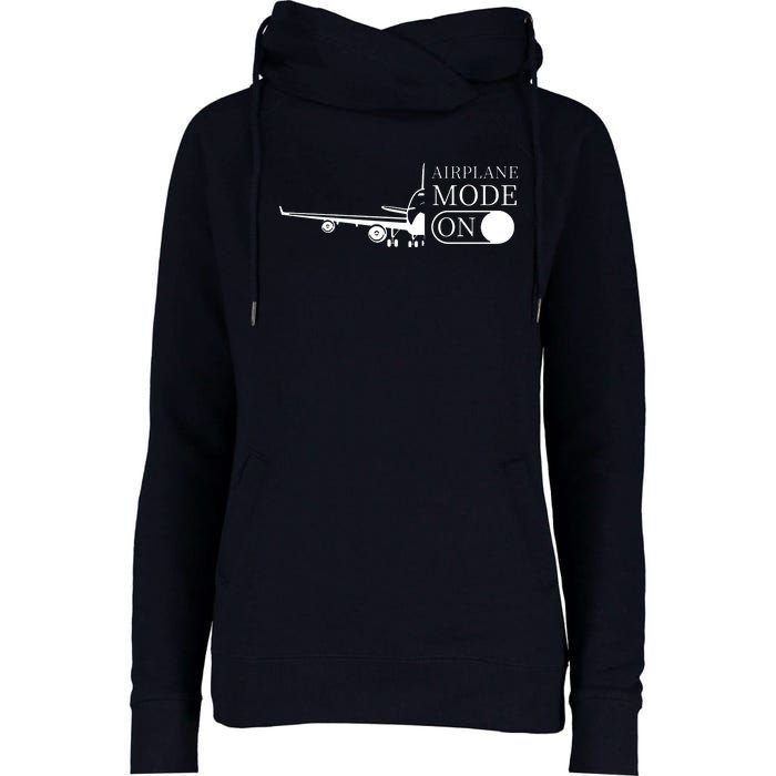 Airplane Mode On Womens Funnel Neck Pullover Hood