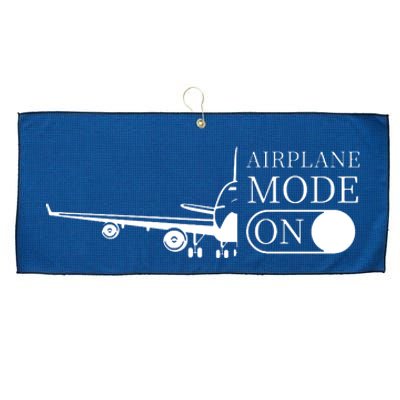 Airplane Mode On Large Microfiber Waffle Golf Towel