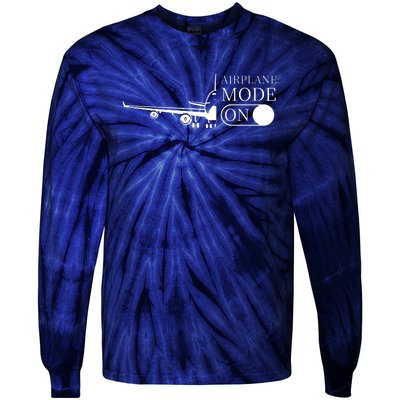 Airplane Mode On Tie-Dye Long Sleeve Shirt