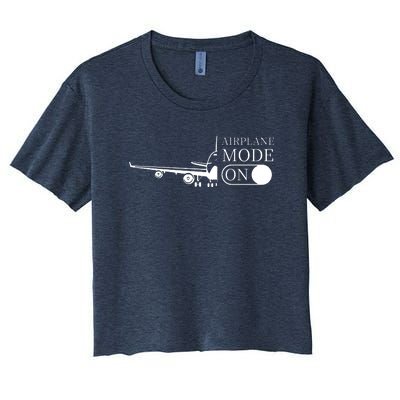 Airplane Mode On Women's Crop Top Tee