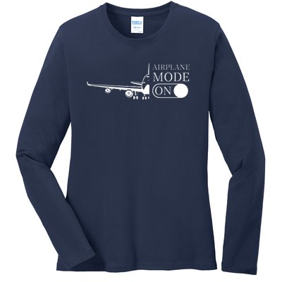 Airplane Mode On Ladies Long Sleeve Shirt