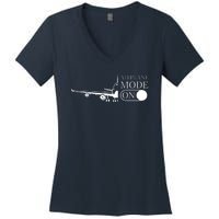 Airplane Mode On Women's V-Neck T-Shirt