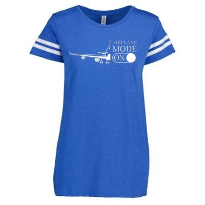 Airplane Mode On Enza Ladies Jersey Football T-Shirt