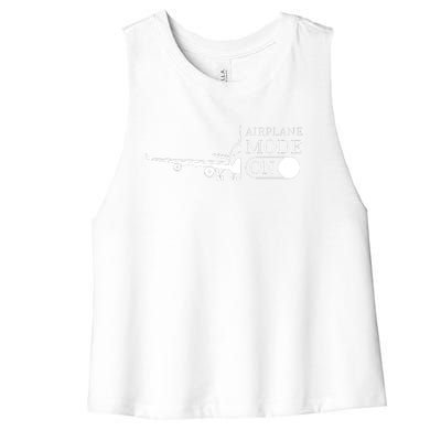 Airplane Mode On Women's Racerback Cropped Tank