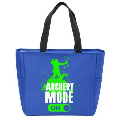 Archery Mode On Cool Hunting Bow Arrow Archer Gift Zip Tote Bag