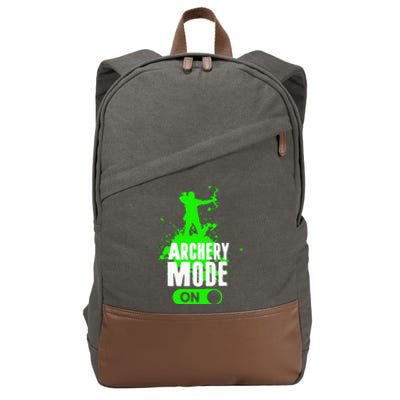 Archery Mode On Cool Hunting Bow Arrow Archer Gift Cotton Canvas Backpack