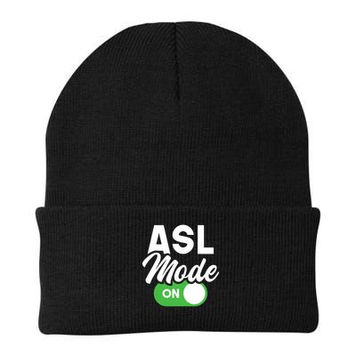 Asl Mode On Interpreter Translator Hand Sign Language Knit Cap Winter Beanie