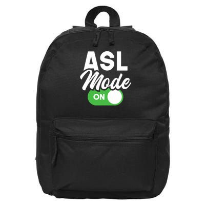 Asl Mode On Interpreter Translator Hand Sign Language 16 in Basic Backpack