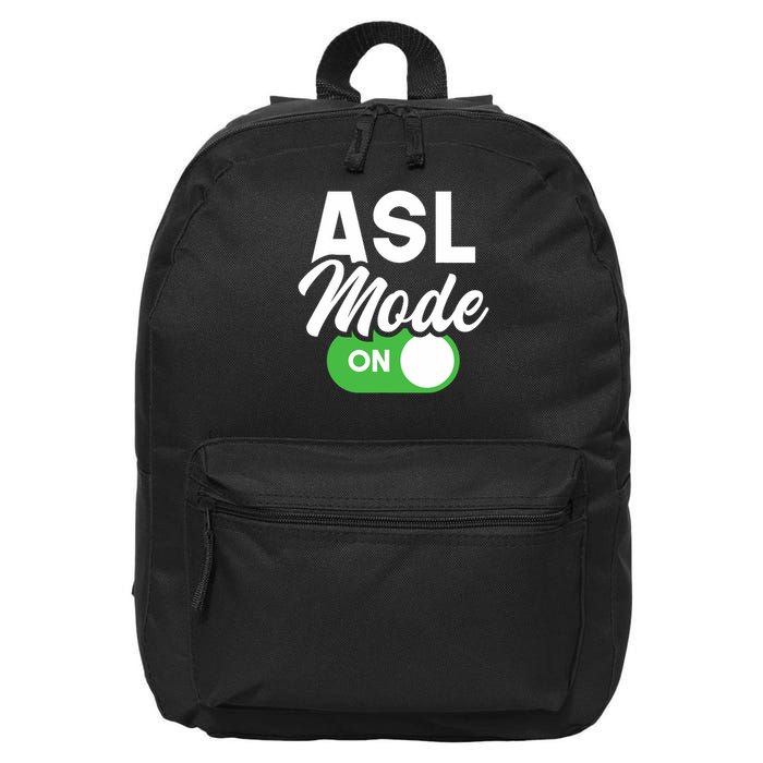 Asl Mode On Interpreter Translator Hand Sign Language 16 in Basic Backpack