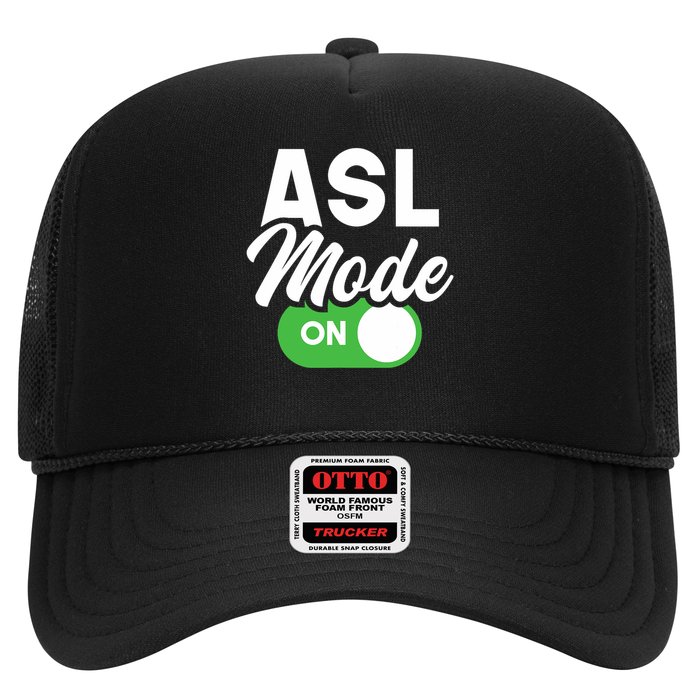Asl Mode On Interpreter Translator Hand Sign Language Trucker Hat
