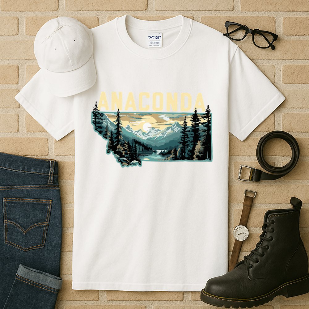 Anaconda Montana Outdoor Art Retro Hiking Tall T-Shirt