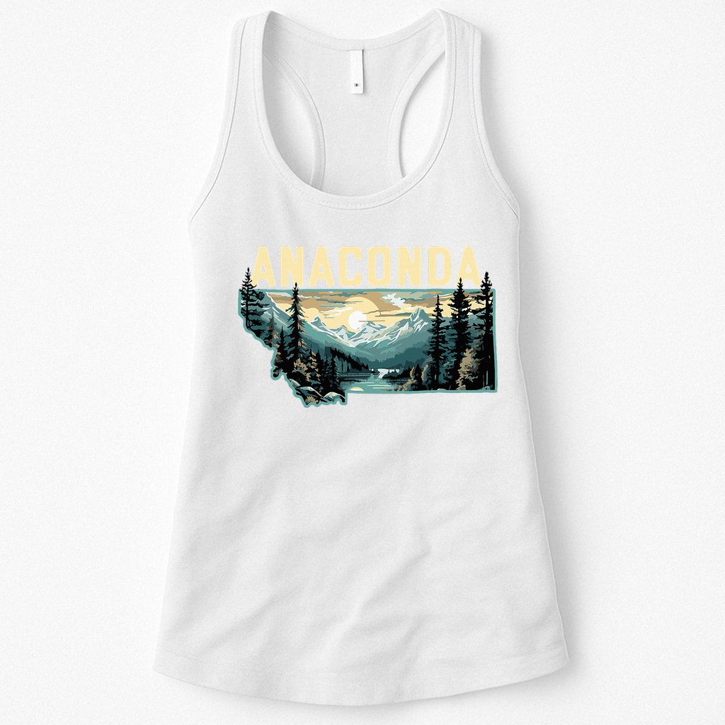 Anaconda Montana Outdoor Art Retro Hiking Womens Tank Top