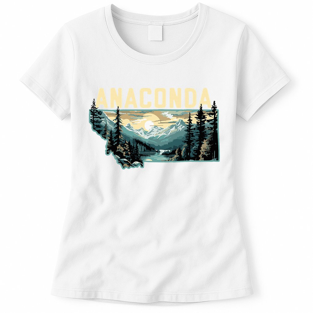 Anaconda Montana Outdoor Art Retro Hiking Womens T-Shirt