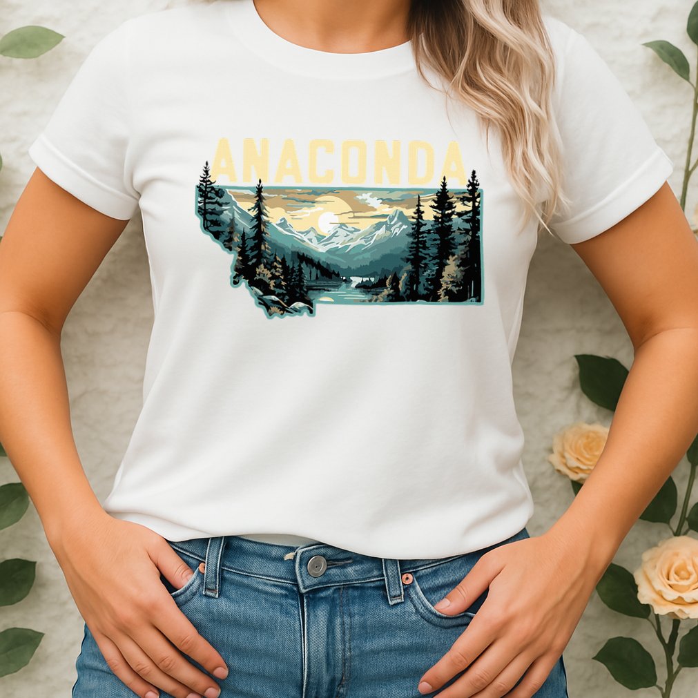 Anaconda Montana Outdoor Art Retro Hiking Womens T-Shirt