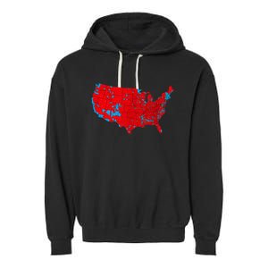 Accurate Map Of 2024 Election Results Garment-Dyed Fleece Hoodie